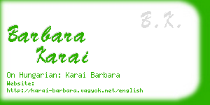 barbara karai business card